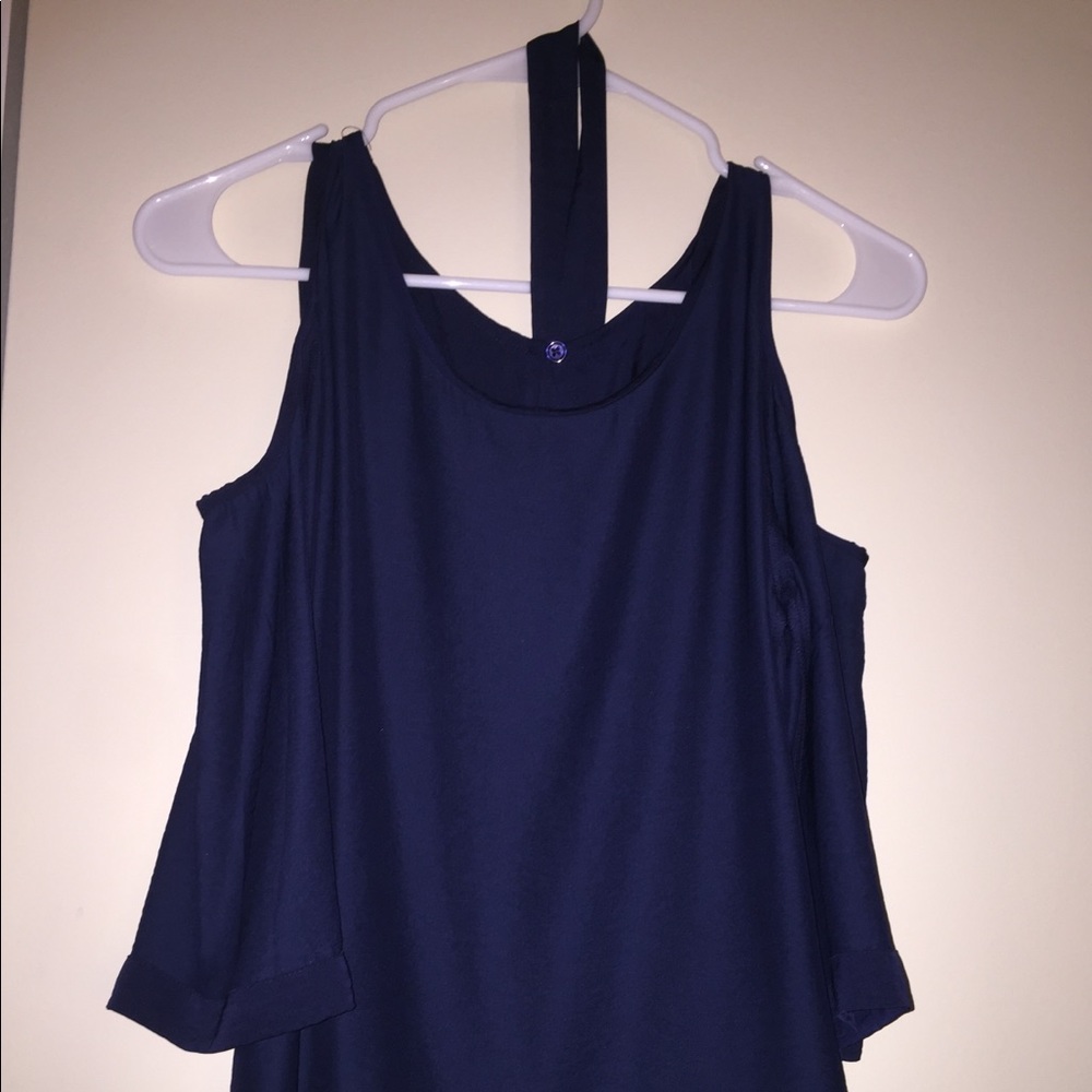 Silk navy blue shirt